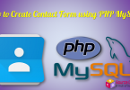 contact form using php mysql