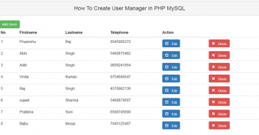 How To Create User Manager in PHP MySQL