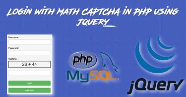 Login with Math CAPTCHA in PHP using jQuery