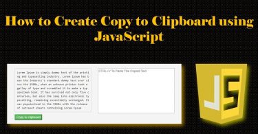How to Create Copy to Clipboard using JavaScript