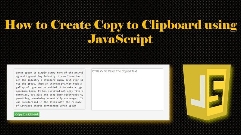How to Create Copy to Clipboard using JavaScript