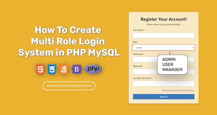 How To Create Multi Role Login System in PHP MySQL